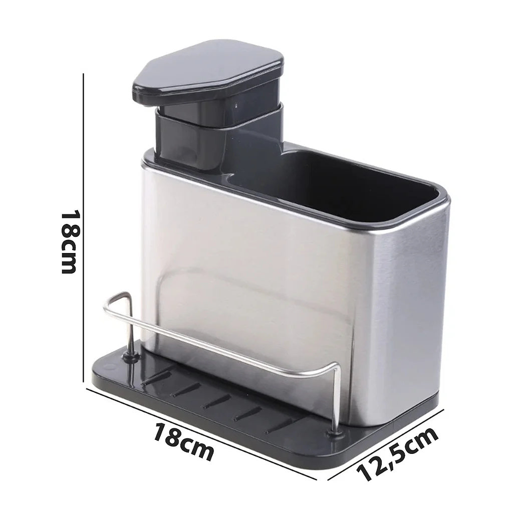 Door Detergent Organizer Sink Kitchen Soap Dispenser Stainless Steel